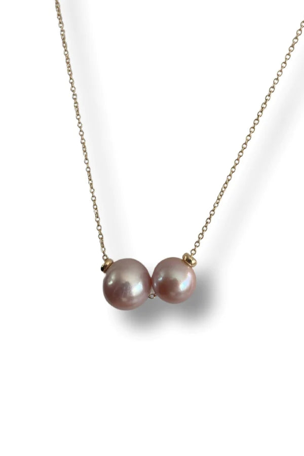 Paige Layne Natural Colored Fresh Water Pink Pearl Necklaces