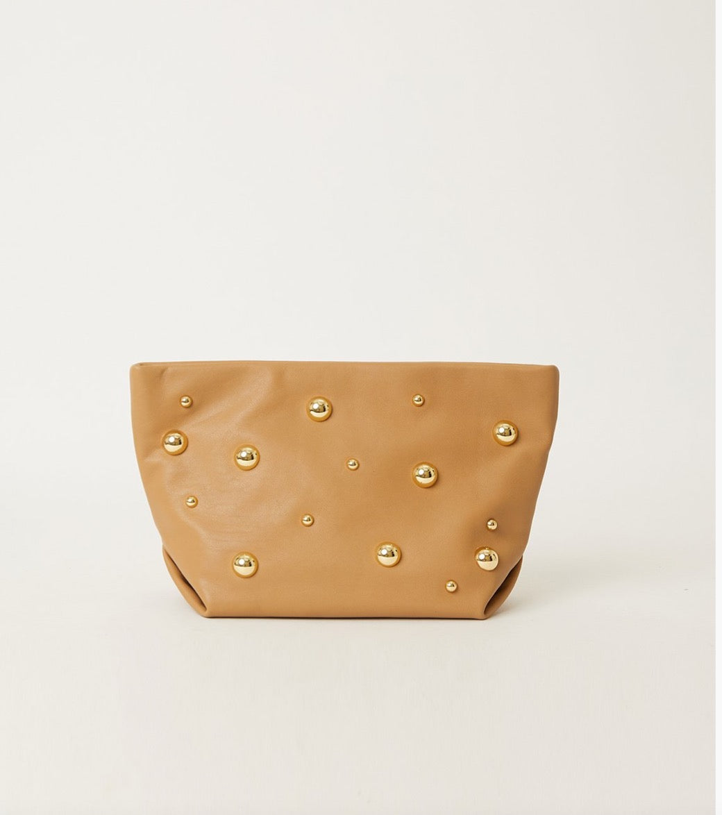 The Georgette Moto Clutch in Canel, Chocolate or Black
