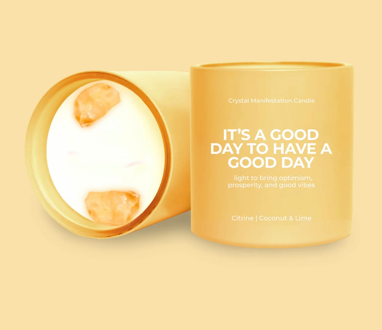Jill & Ally It's A Good Day to have a Good Day Crystal Manifestation Candle - Coconut & Lime with Citrine