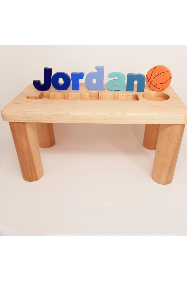 Personalized Puzzle Name Bench w/Sports Icon