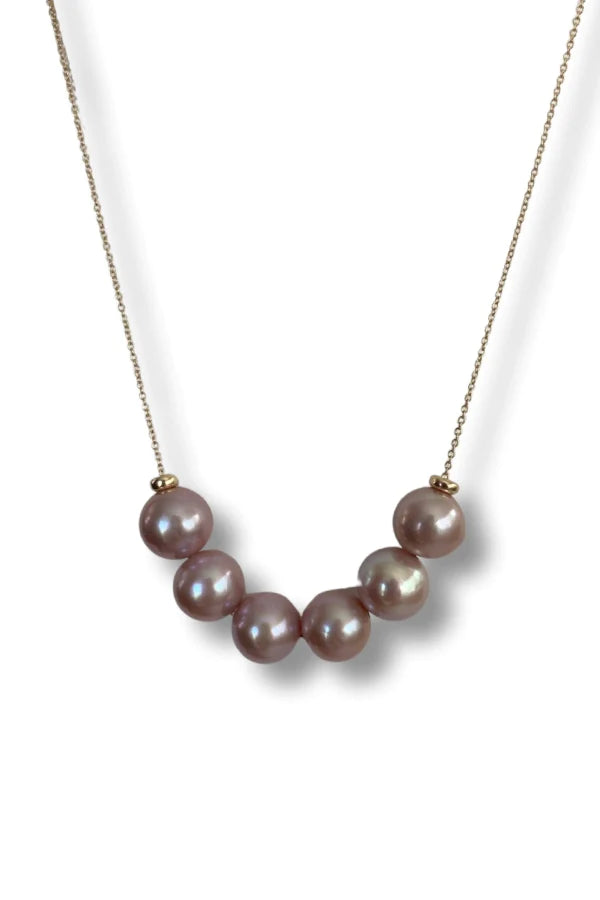 Paige Layne Natural Colored Fresh Water Pink Pearl Necklaces