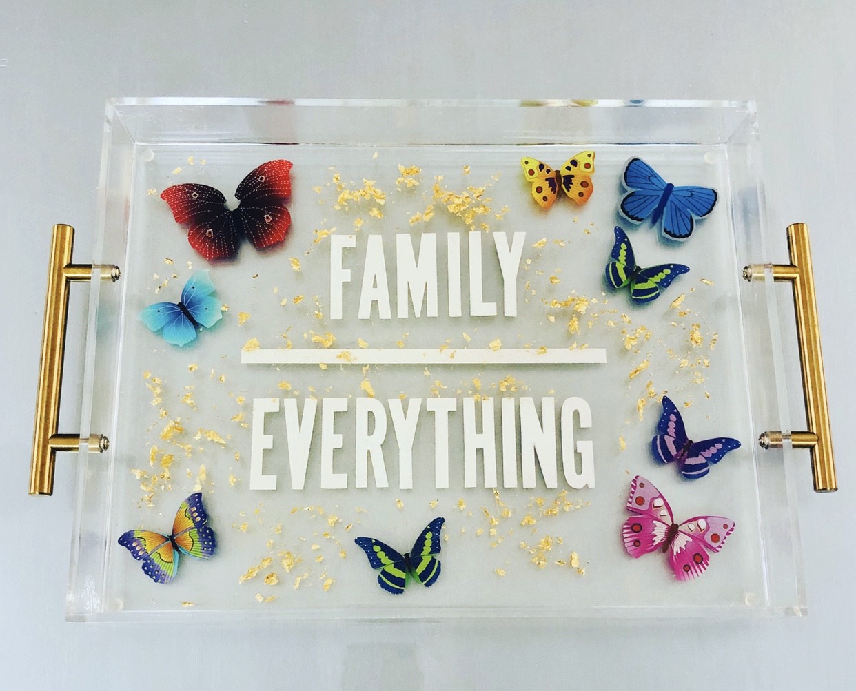 Lucite Butterfly Custom Tray
