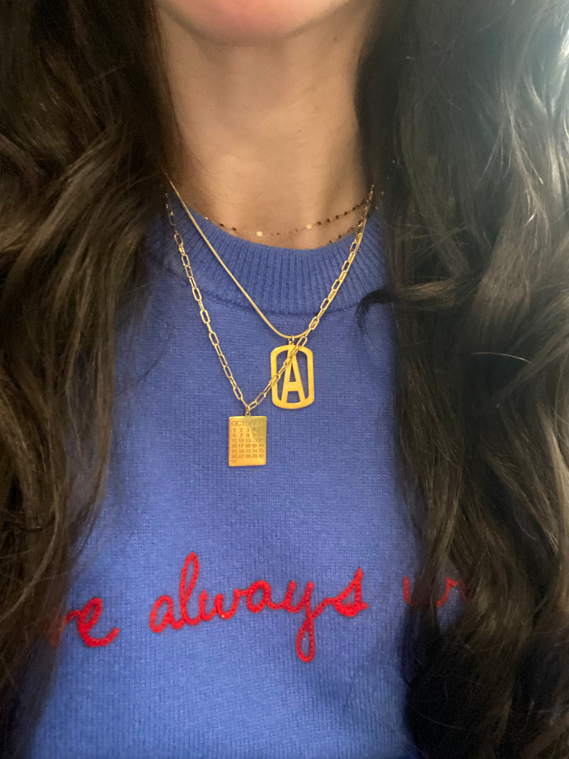 Miriam Merenfeld Vered Initial Necklace Gold