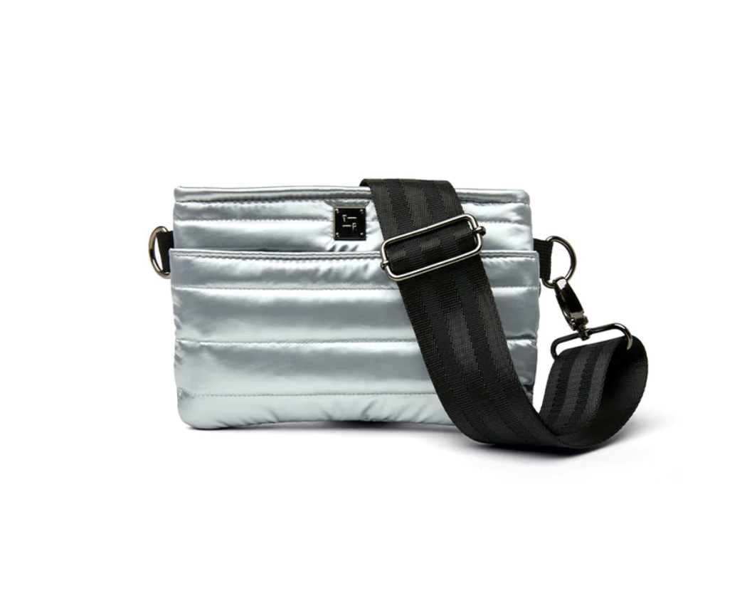 Think Royln Liquid SIlver Nylon Fanny Pack