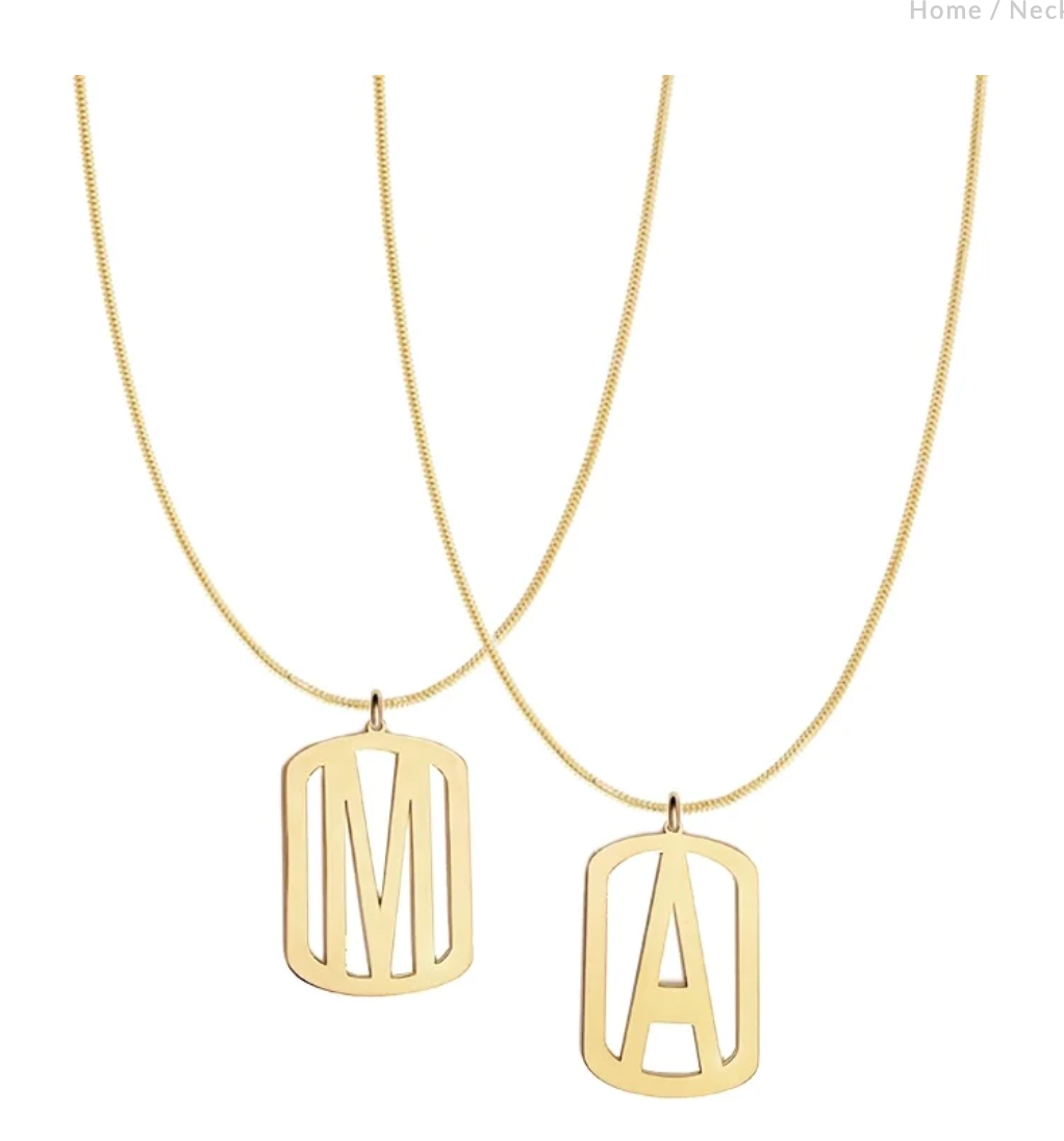 Miriam Merenfeld Vered Initial Necklace Gold