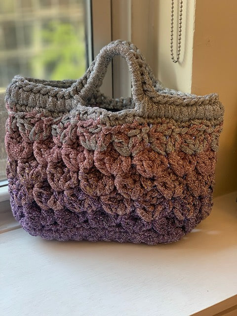 The Lilac & Silver Lurex Lace Basket Bag