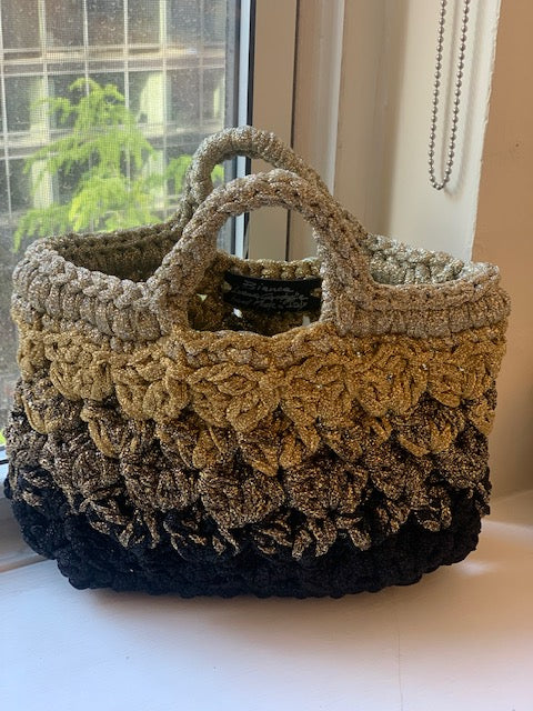 The Black & Gold Lurex Lace Basket Bag