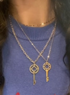 Miriam Merenfeld Atlas Initial Key Paperclip Necklace