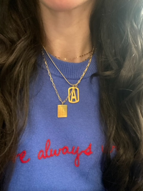Miriam Merenfeld Vered Initial Necklace Sterling Silver