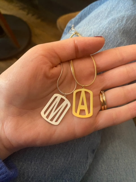 Miriam Merenfeld Vered Initial Necklace Gold