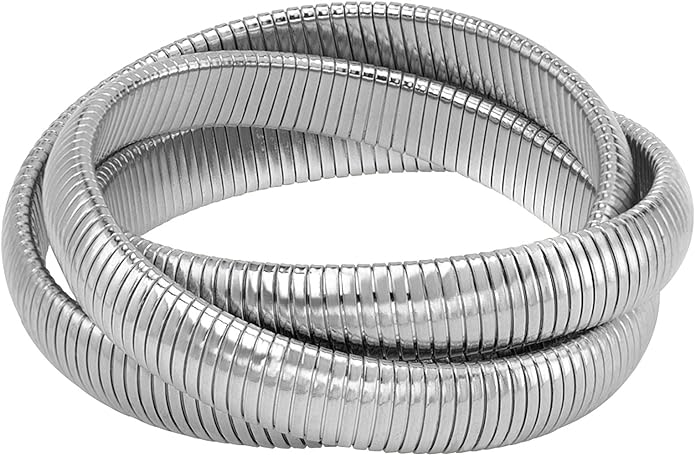 Savit Triple Rhodium Cobra Bracelet Silver