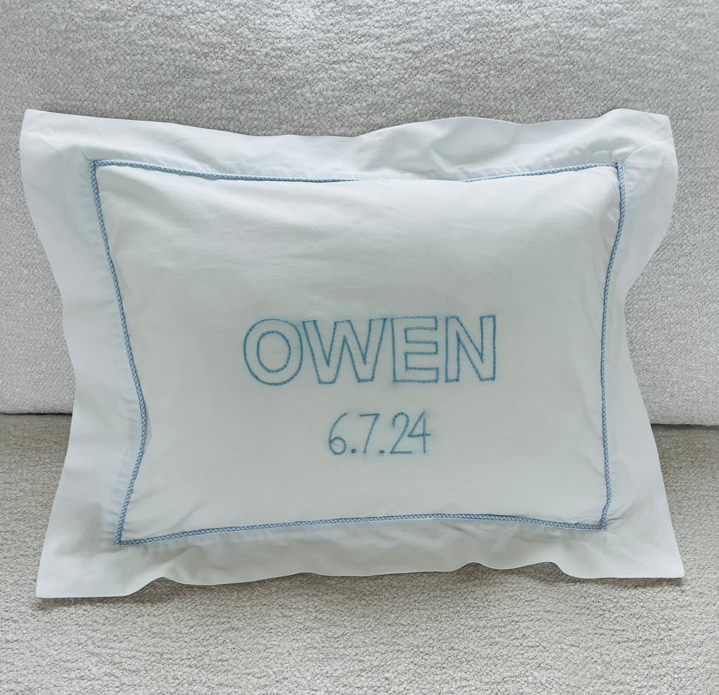 Custom Hand Embroidered Baby Pillow