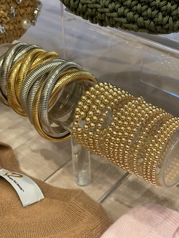 Savit Triple Rhodium Cobra Bracelet Silver & Gold