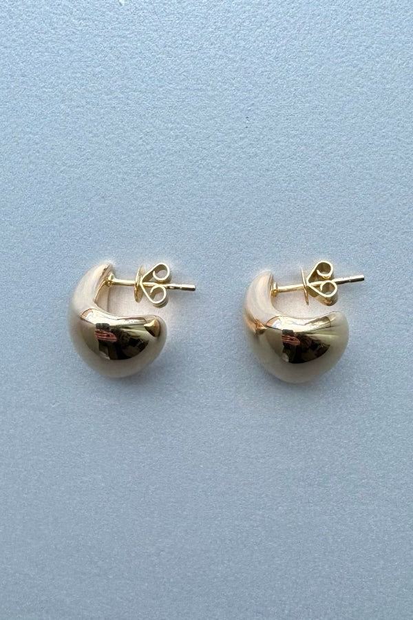14K Yellow Gold Mini Lightweight Nugget Earrings