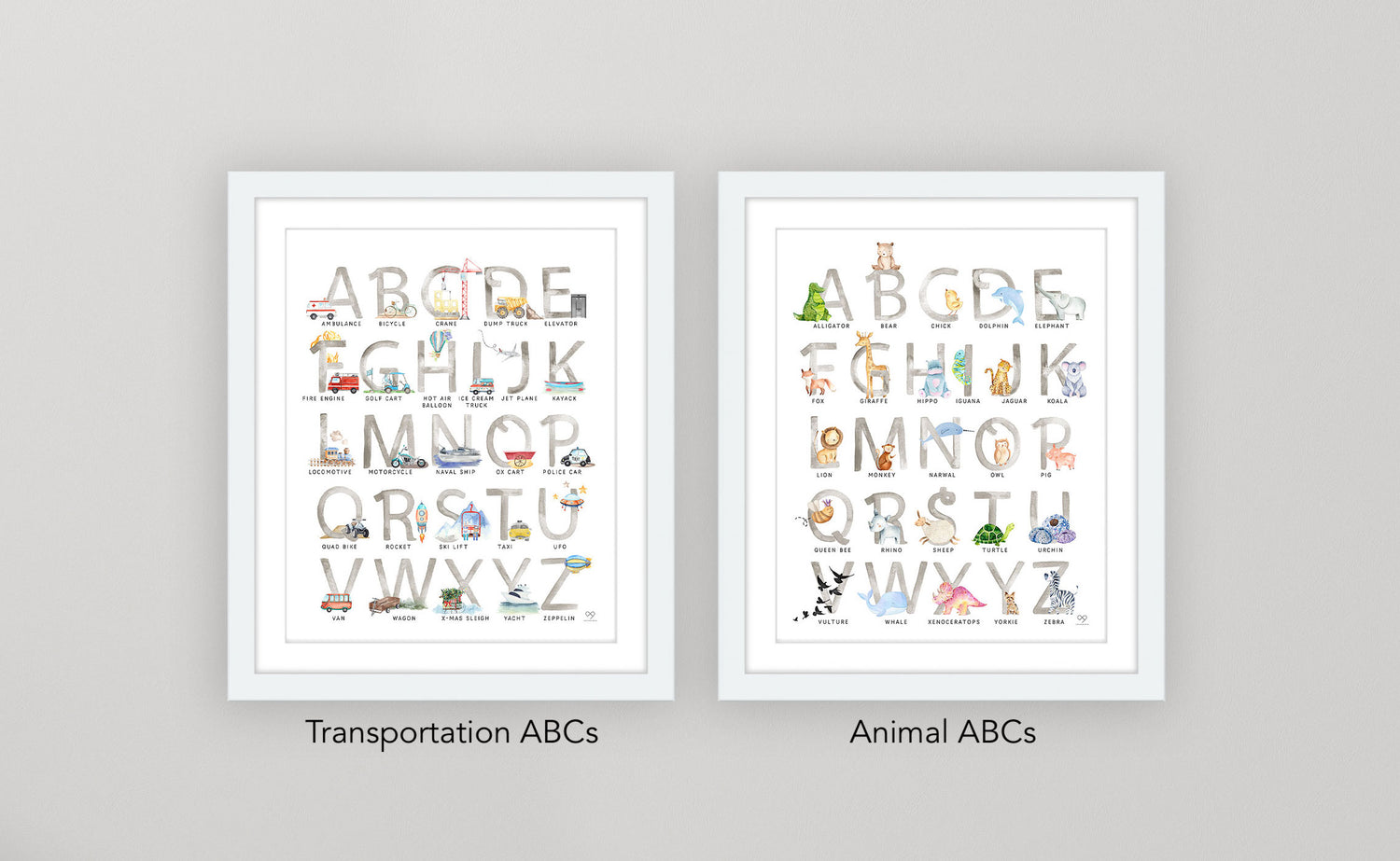 Casey Altman Design Animal & Transportation ABC's Wall Art