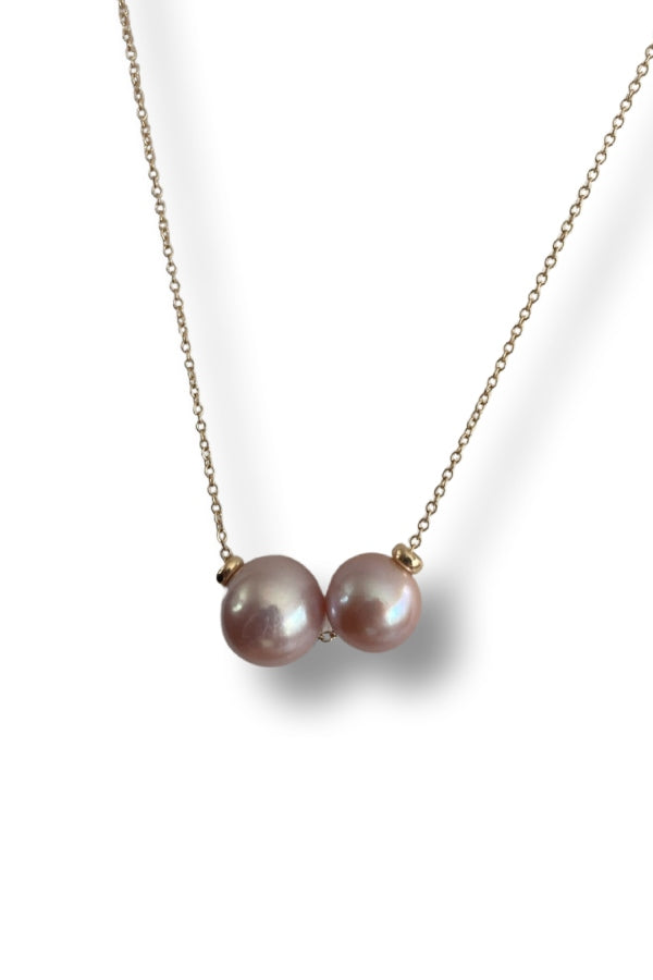 Paige Layne Double Floating Pink Pearls Necklace