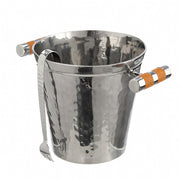 Stainless Steel & Shagreen Ice Bucket with Tongs