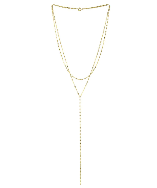 Yellow Gold Double Chain Lariat Necklace