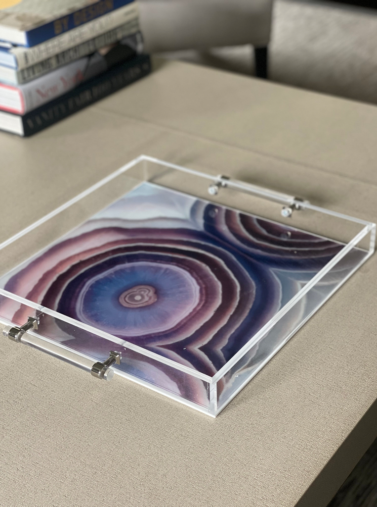 16 X 16 Acrylic Trays with Acrylic Handles - Various Designs