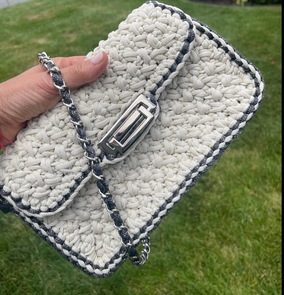 The Crocheted Square Flap Bag - Various Colors