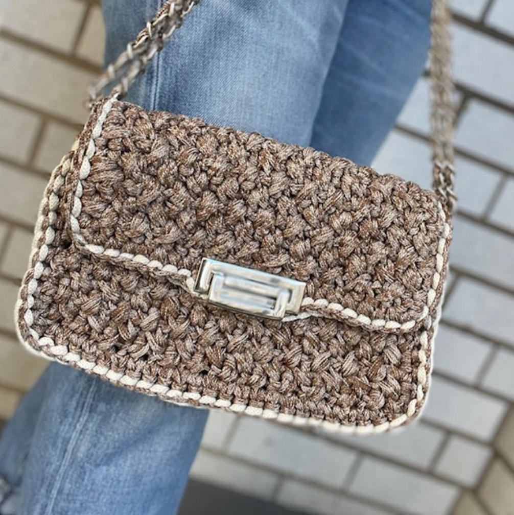 The Crocheted Square Flap Bag - Various Colors