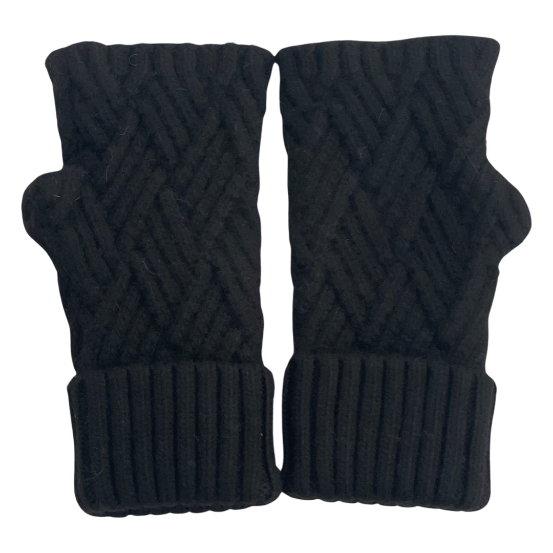 Mitchie's Black Knit Fingerless Gloves