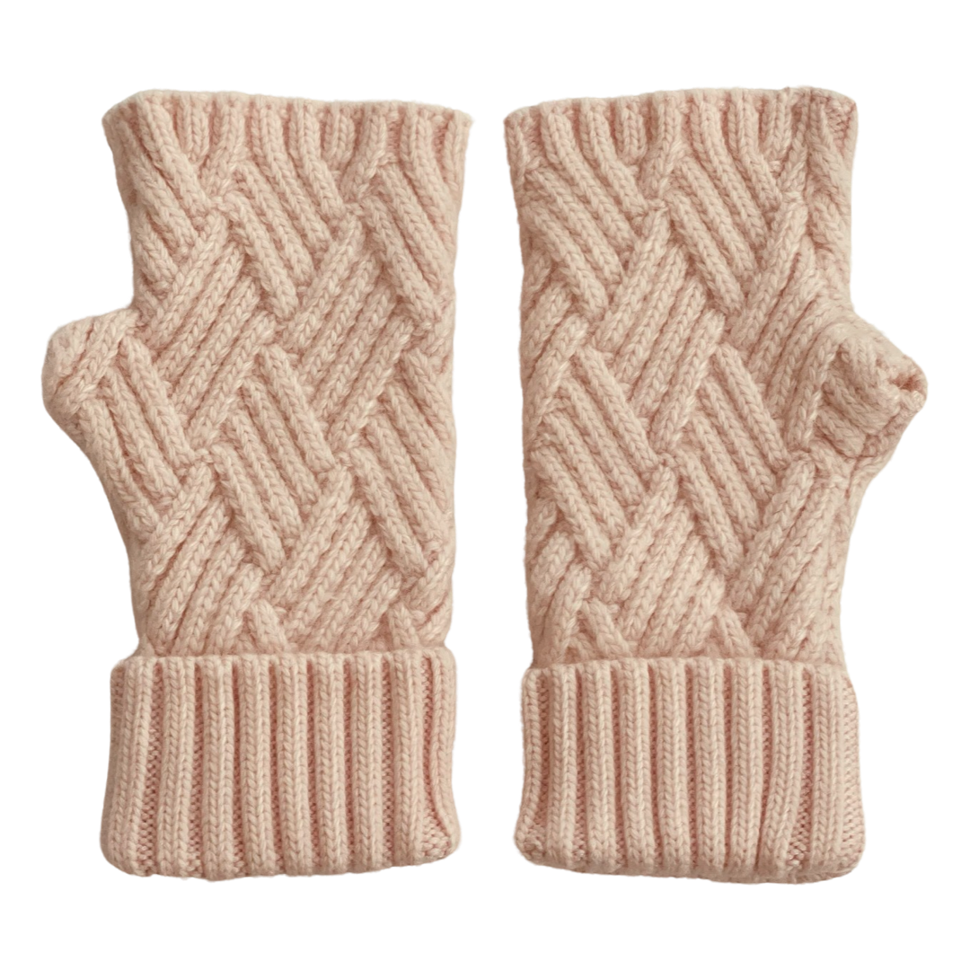 Mitchie's Pink Knit Fingerless Gloves