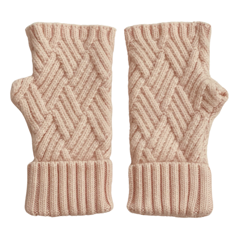 Mitchie's Pink Knit Fingerless Gloves