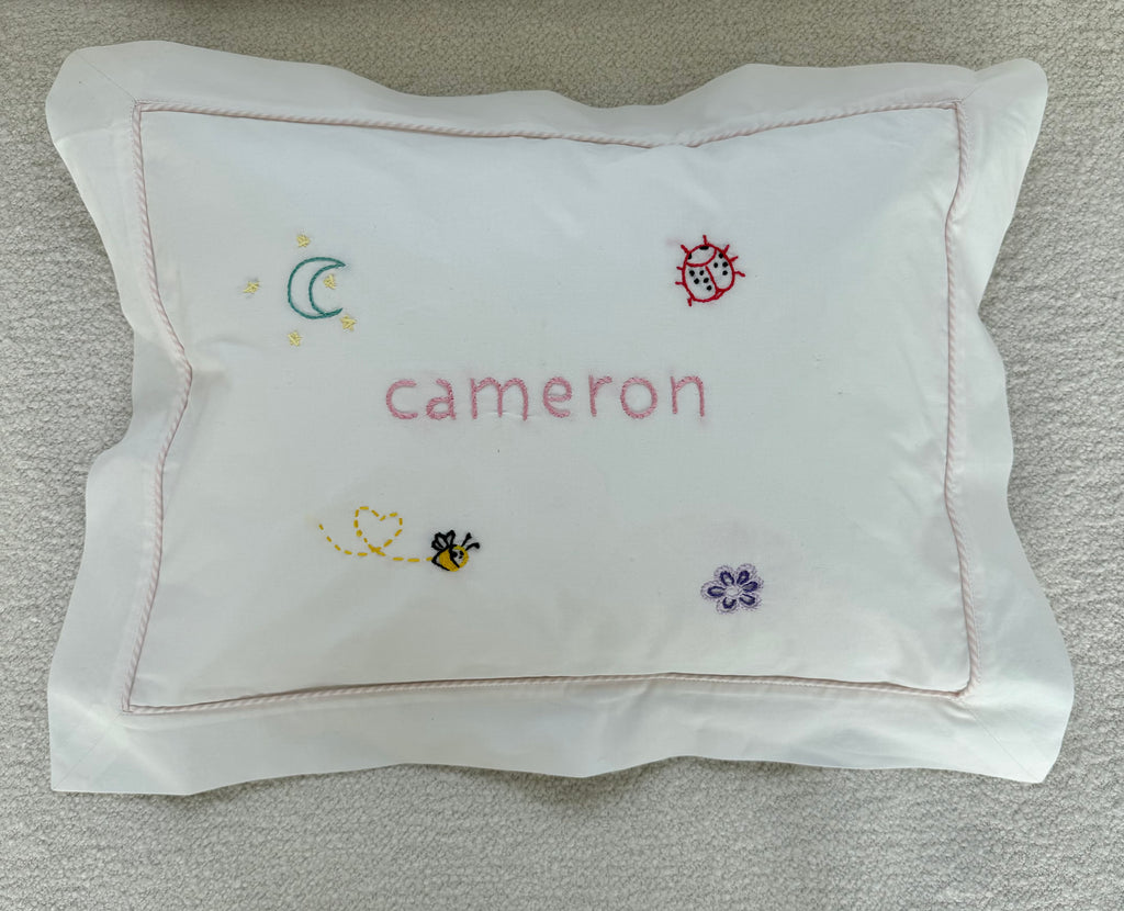 Custom Hand Embroidered Baby Pillow