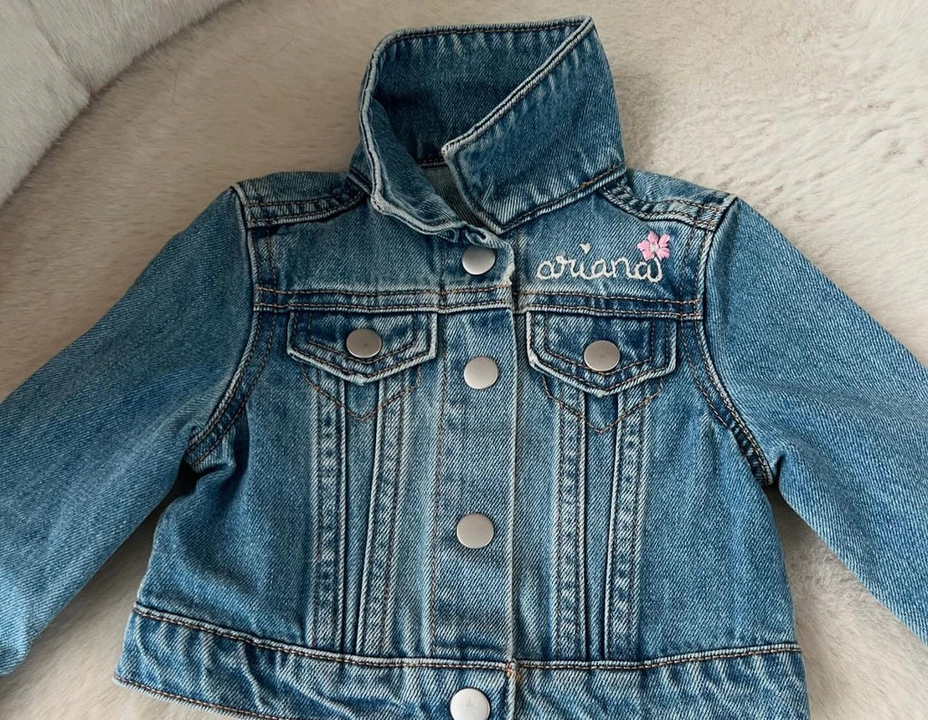 DTD Custom Hand Embroidered Baby/Toddler Denim Jacket