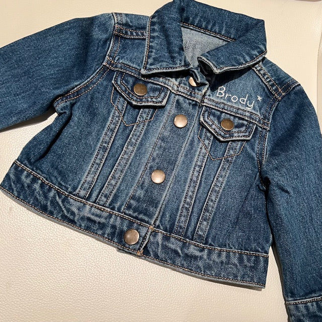 DTD Custom Hand Embroidered Baby/Toddler Denim Jacket