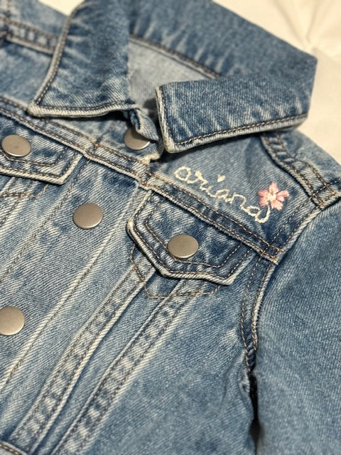 DTD Custom Hand Embroidered Baby/Toddler Denim Jacket