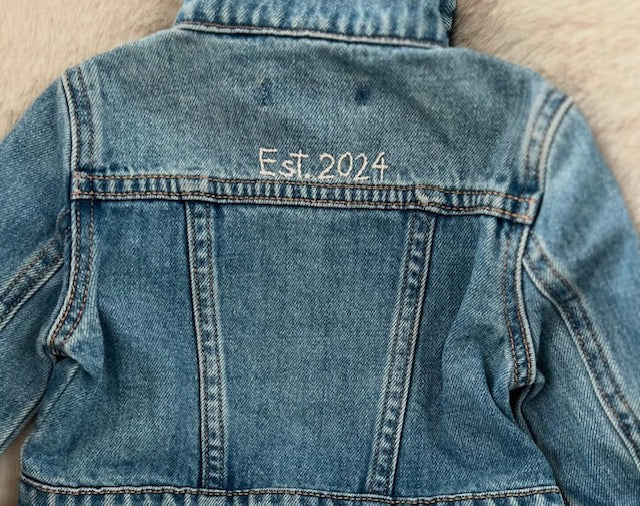 DTD Custom Hand Embroidered Baby/Toddler Denim Jacket