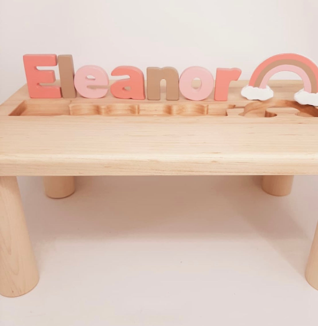 Personalized Puzzle Name Bench w/Rainbow or Butterfly