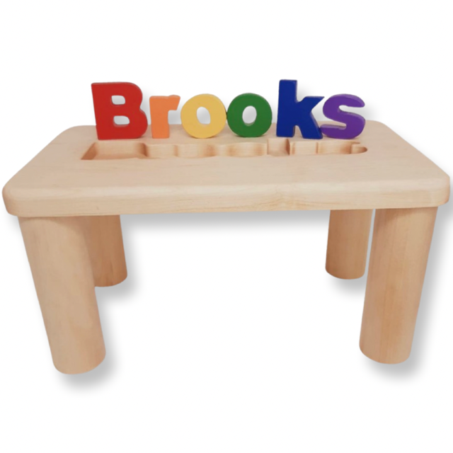 Personalized Puzzle Name Bench Primary Colors