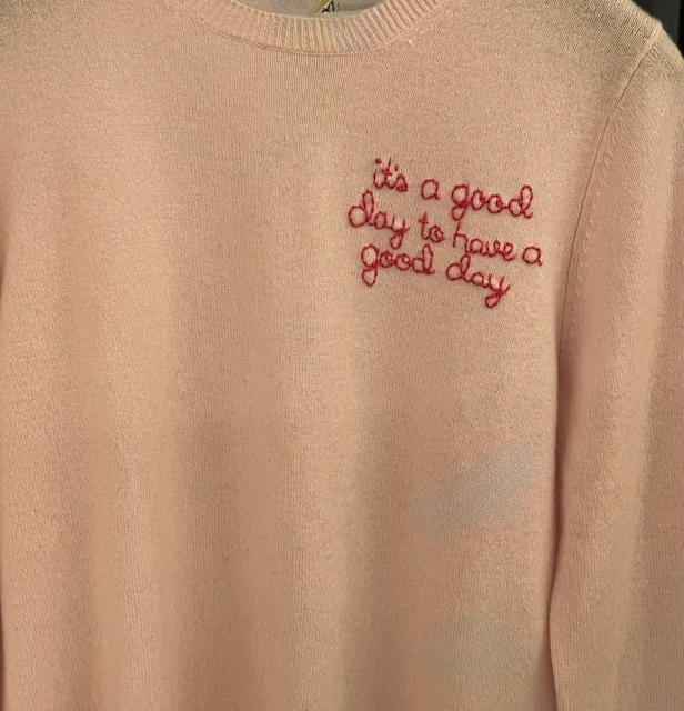 DTD Cashmere It's a Good Day to be a Good Day  long sleeve crewneck sweater