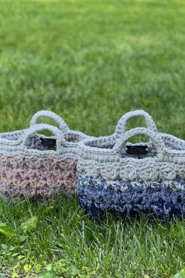 The Lilac & Silver Lurex Lace Basket Bag