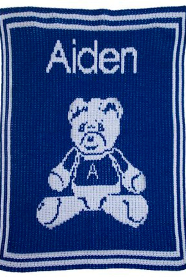 Teddy Bear and Name Custom Blanket