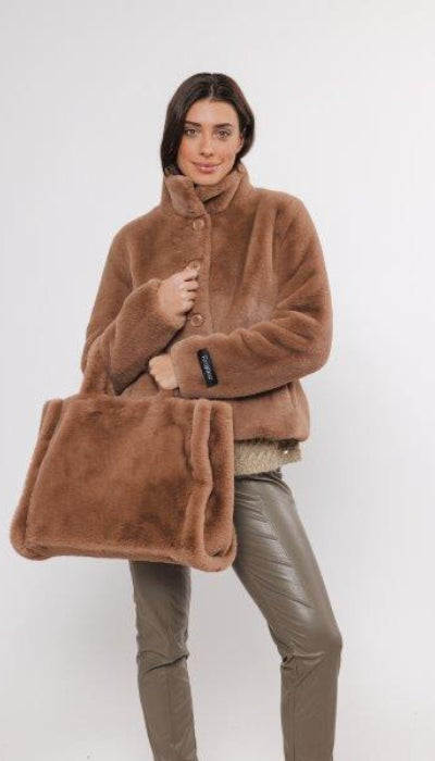 Rino & Pelle Daan Twig Faux Fur Big Shopper