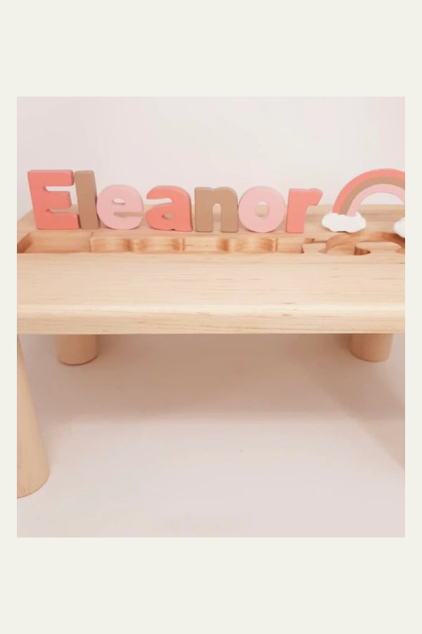 Personalized Puzzle Name Bench w/Rainbow or Butterfly