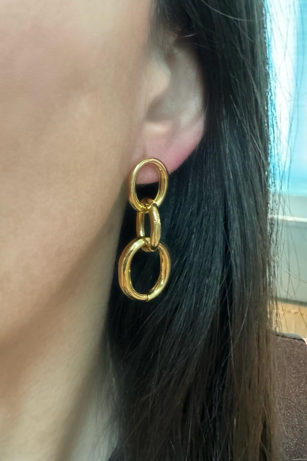 Janis Savitt Gold Triple Hoop Earrings