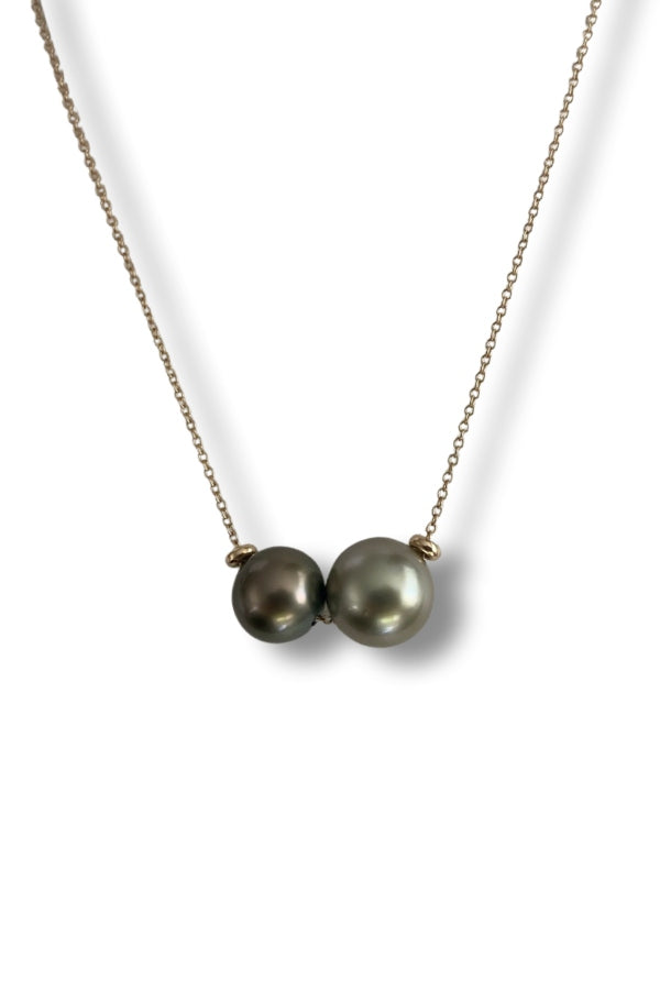 Paige Layne Double Floating Black Pearls Necklace