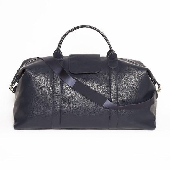 Brouk & Co Navy Leather Duffle Bag
