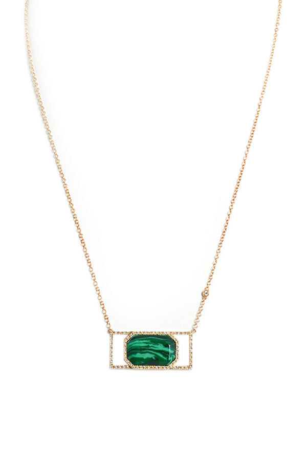 Shay Fine Jewelry Diamond & Malachite Necklace