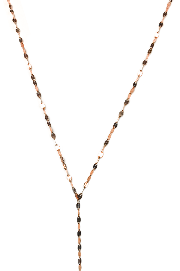 Yellow Gold Chain Lariat Necklace