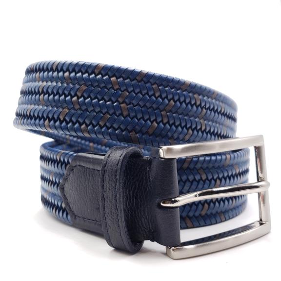 FH Wadsworth Men's Blue & Brown Leather Stretch Belt