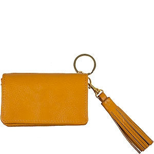 Monogram Keychain Wallet ID Holder Faux Leather Personalized