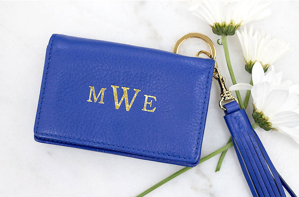 Boulevard Keychain Wallet w/ Monogramming (More Colors Available) Petal / Without Monogram