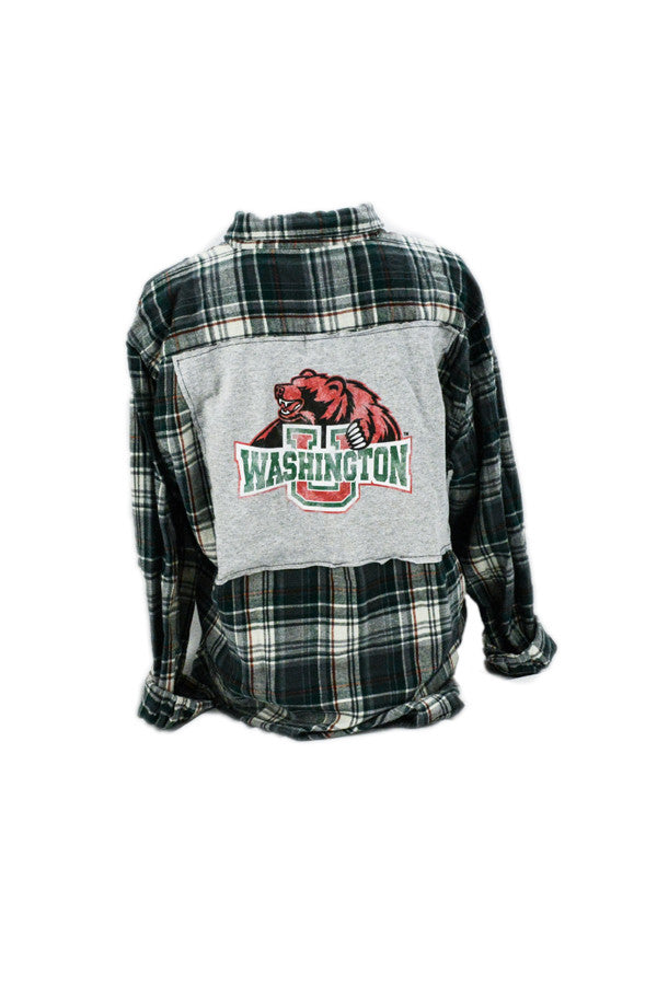Flannel with College T-shirt Patch (Custom Your College)