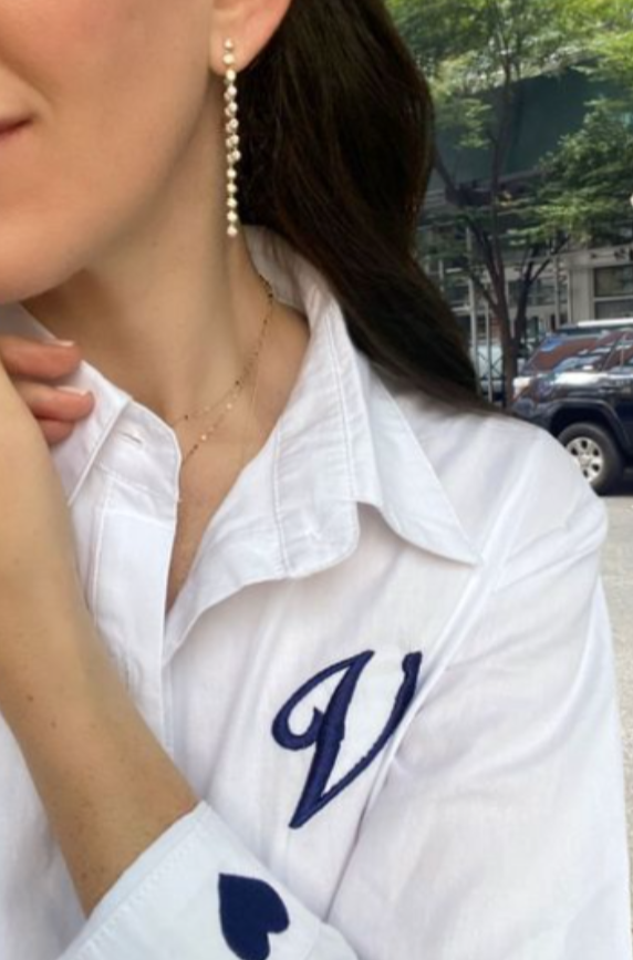 Custom Embroidered Button Down Shirt White